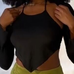 Klassy Network Black Bandana Halter - Size L